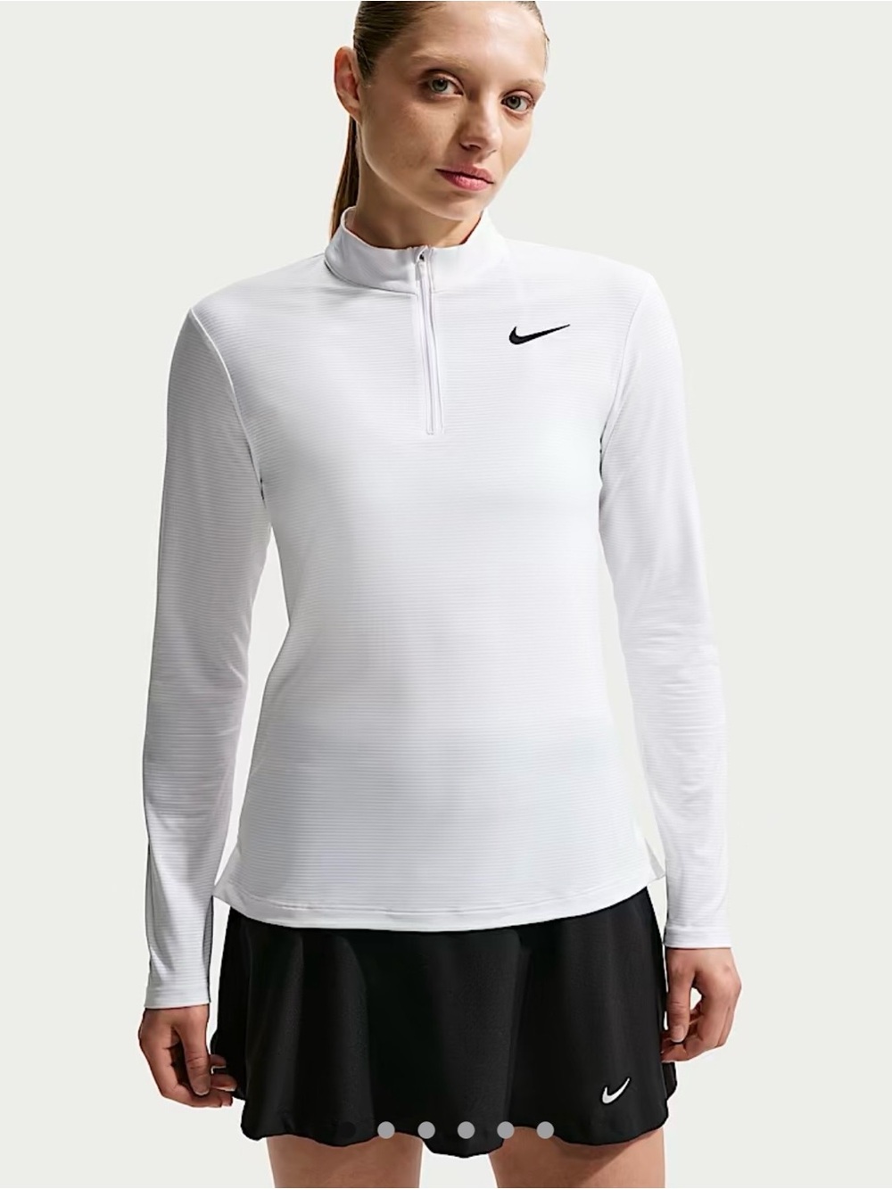 Nike White Long-Sleeve Half-Zip Top